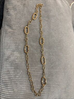 Unbranded Gold Link Statement Necklace Women OS Gold Good Textured Oval Accents